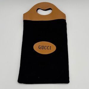 Vintage Gucci 1970’s Black Felt Tote Shopping Bag
